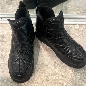 Black Quilted Ankle Boots